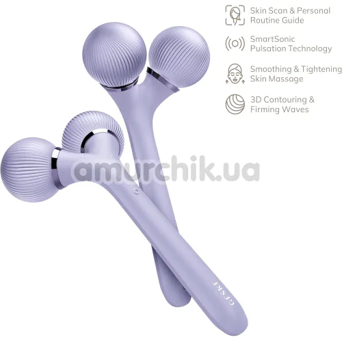Ультразвуковий масажер Geske Sonic Facial & Body Roller 4 in 1, бузковий