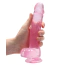 Фалоімітатор Realrock Crystal Clear Dildo Realistic 8, рожевий - Фото №5