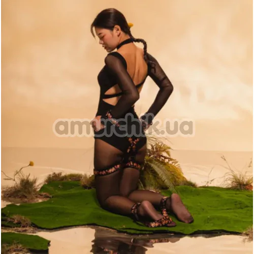 Бондажний набір Lockink Sevanda The Flowering Serpent Leather Bondage Restraint Set 7PC, чорний