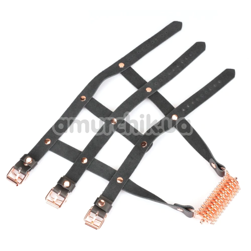 Гартеры для ног со шпорами Liebe Seele High Heel Ankle Harness, черно-золотые