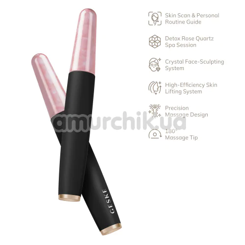 Ручка-масажер для обличчя Geske Rose Quartz Depuffing Pen 6 in 1, темно-сірий