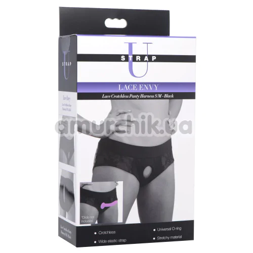 Трусики для страпона Strap U Lace Envy, черные