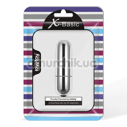 Кліторальний вібратор X-Basic Bullet Mini One Speed, срібний