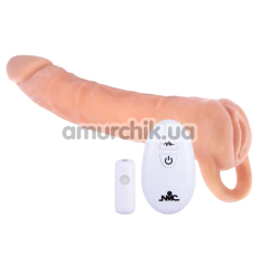Мастурбатор-насадка с вибрацией Extendor+ Vibrating Extender & Life-Like Masturbator, телесный - Фото №1