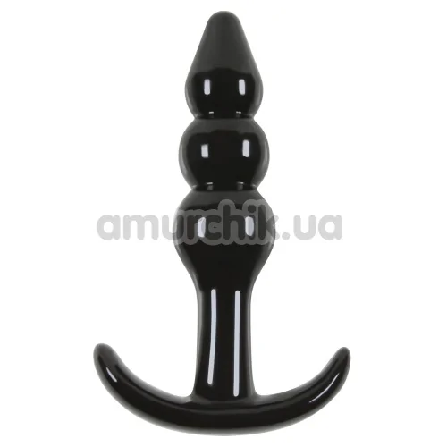 Анальная пробка Jelly Rancher Ripple T-plug, черная - Фото №1