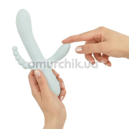 Анально-вагинально-клиторальный вибратор Good Vibes Only Sage, голубой