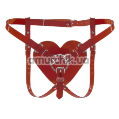 Трусики для страпона Feral Feelings Hearts Strap-On Belt, червоні - Фото №1