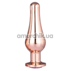 Анальная пробка с розовым кристаллом Gleaming Love Large Pleasure Plug, розовая - Фото №1