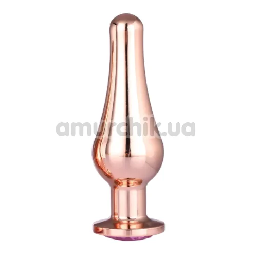 Анальная пробка с розовым кристаллом Gleaming Love Large Pleasure Plug, розовая - Фото №1