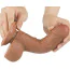 Фаллоимитатор Sliding-Skin Dual Layer Dong 7 с закрытой головкой, светло-коричневый - Фото №11