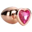 Анальна пробка з рожевим кристалом Gleaming Love Gold Plug Heart S, золота - Фото №1