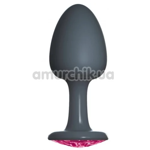 Анальная пробка с розовым кристаллом Dorcel Geisha Plug M, черная