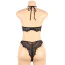 Комплект Star Night High-Neck Floral Eyelash Lace Set, чорний: топ + трусики - Фото №6