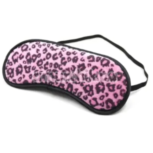 Маска на глаза DS Fetish Blindfold Leopard, розовая