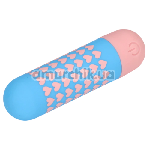 Кліторальний вібратор Shots S-Line Sweet Vibrating Pussy Bullets Heart To Get, блакитний