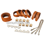 Бондажний набор Lockink 8-Bondage-Straps Restraint Set, коричневый - Фото №1