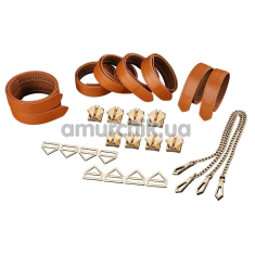 Бондажний набор Lockink 8-Bondage-Straps Restraint Set, коричневый - Фото №1