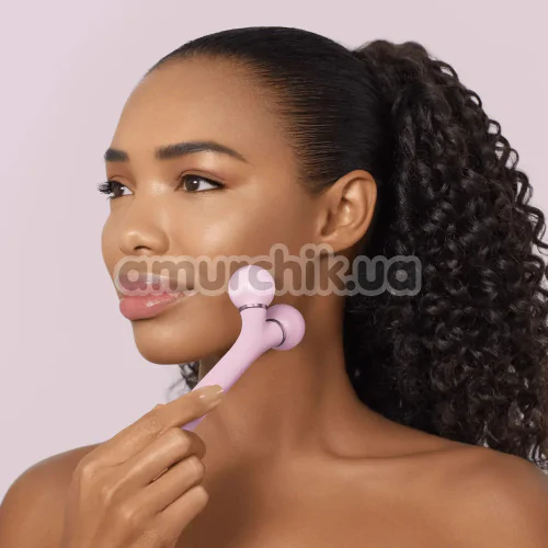 Ультразвуковой массажер для лица Geske Sonic Facial Roller 4 in 1, светло-розовый