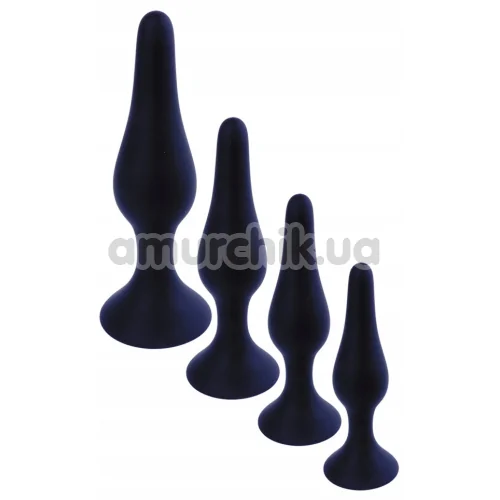 Анальна пробка Boss Series Silicone Purple Plug Small, чорна