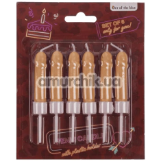 Свечи Penis Candles With Plastic Holder, телесные - Фото №1
