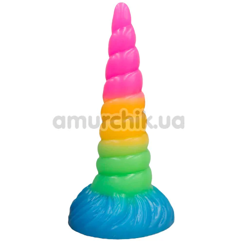 Фалоімітатор Doc Johnson Vac-U-Lock x Fantasy Fuckers Celestial Unicorn Horn - світиться в темряві, мультикольоровий - Фото №1