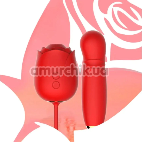 Симулятор орального секса для женщин с толчками Odeco Every Night Toys Rose Thruster 2330, красный