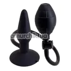 Анальний розширювач Silicone Pleasure Inflatable Butt Plug S, чорний - Фото №1