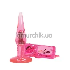Анальная пробка с вибрацией Clear Plug маленькая, розовая - Фото №1