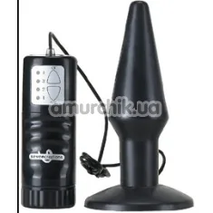 Анальная пробка с вибрацией Pure Vibes Medium Butt Plug, черная - Фото №1