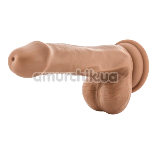 Фалоімітатор Dr. Skin+ Posable Shaft 6, світло-коричневий
