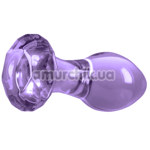 Анальна пробка Crystal Glass Gem, фіолетова