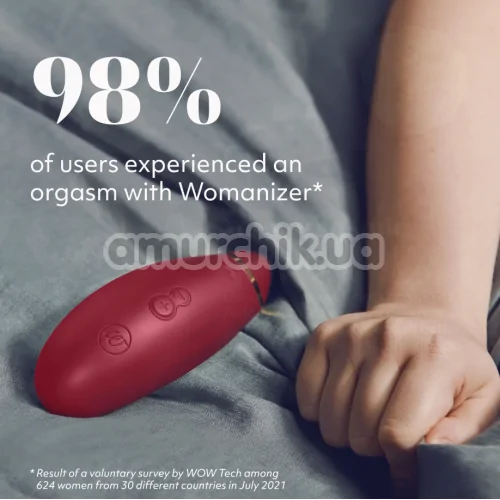Симулятор орального секса для женщин Womanizer Premium 2, бордовый