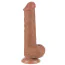 Фаллоимитатор Sliding-Skin Dual Layer Dong 8 с маленькой мошонкой, светло-коричневый - Фото №1
