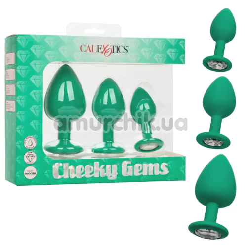 Набор анальных пробок Cheeky Gems, зеленый