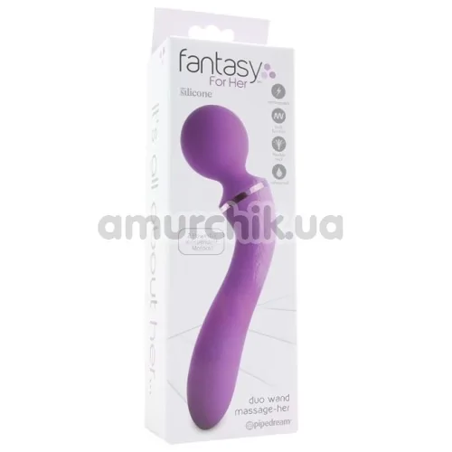 Универсальный вибромассажер Fantasy For Her Duo Wand Massage-Her, фиолетовый