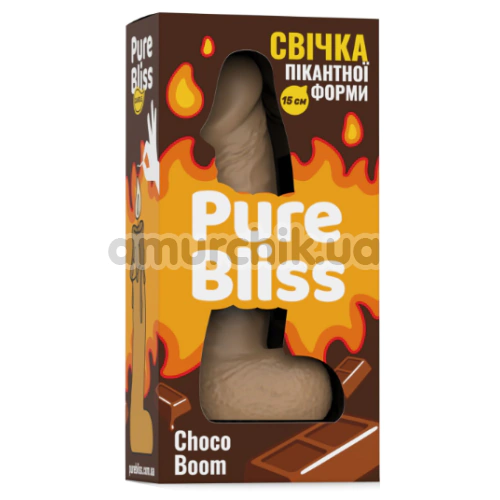 Свічка у вигляді пеніса Pure Bliss Small Choco Boom - шоколад, коричнева