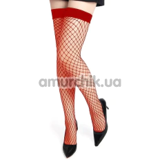 Панчохи Star Night Stockings Large Mesh, червоні - Фото №1