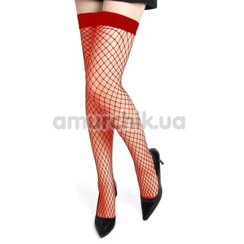 Чулки Star Night Stockings Large Mesh, красные - Фото №1