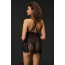 Комплект Leg Avenue Floral Lace Babydoll & String черный: комбинация + трусики-стринги - Фото №10