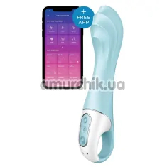 Вібратор для точки G Satisfyer Air Pump Vibrator 5+, блакитний - Фото №1