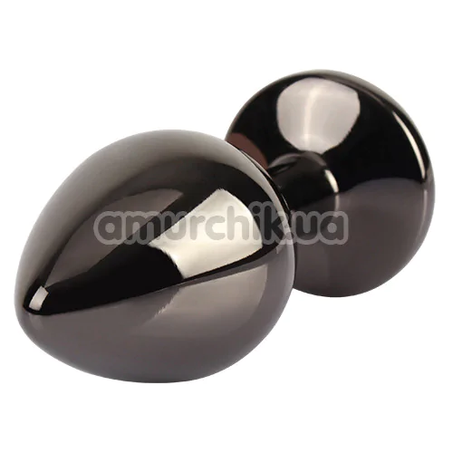Анальная пробка с радужным кристаллом Matrix Mont Tungsten Black Gem Metal Plug M, черная