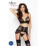Комплект Passion Free Your Senses Erotic Line Ramona Set, черный: бюстгальтер + трусики + пояс для чулок - Фото №4