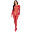 Комбинезон Leg Avenue Crotchless Fishnet Bodystocking Flower, красный - Фото №2