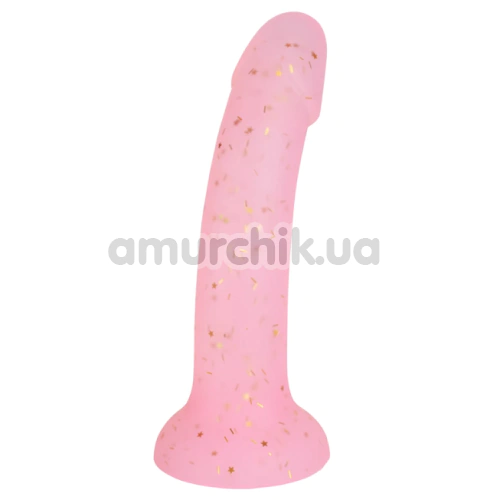 Фаллоимитатор Alume Glitter Silicone Dildo, розовый