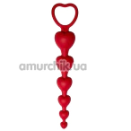 Анальний ланцюжок Loveshop Silicone Heart Anal Beads, червоний - Фото №1