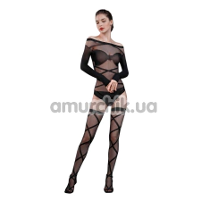 Комплект Moonlight Lingerie Model 06, чорний: боді + панчохи - Фото №1