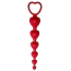 Анальная цепочка Loveshop Silicone Heart Anal Beads, красная - Фото №1