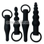 Набор анальных пробок с вибрацией Passion Play Vibrating Anal Training Set, черный - Фото №1