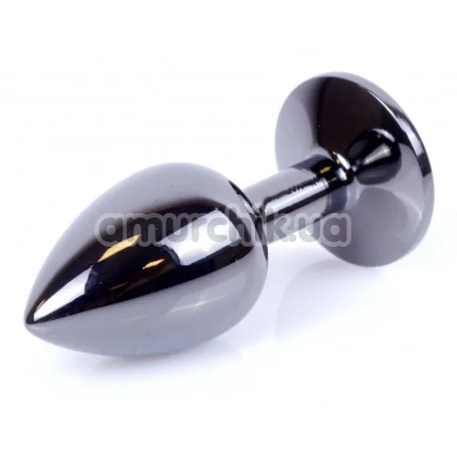Анальна пробка з фіолетовим кристалом Exclusivity Jewellery Dark Silver Plug, срібна