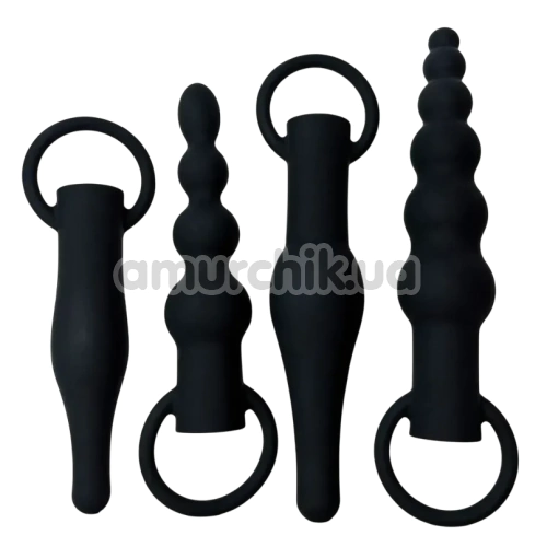 Набор анальных пробок с вибрацией Passion Play Vibrating Anal Training Set, черный - Фото №1